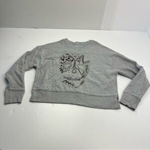 Zadig &‎ Voltaire Gray Skull Embroidered Women's Top SEE MEASUREMENTS *FLAW